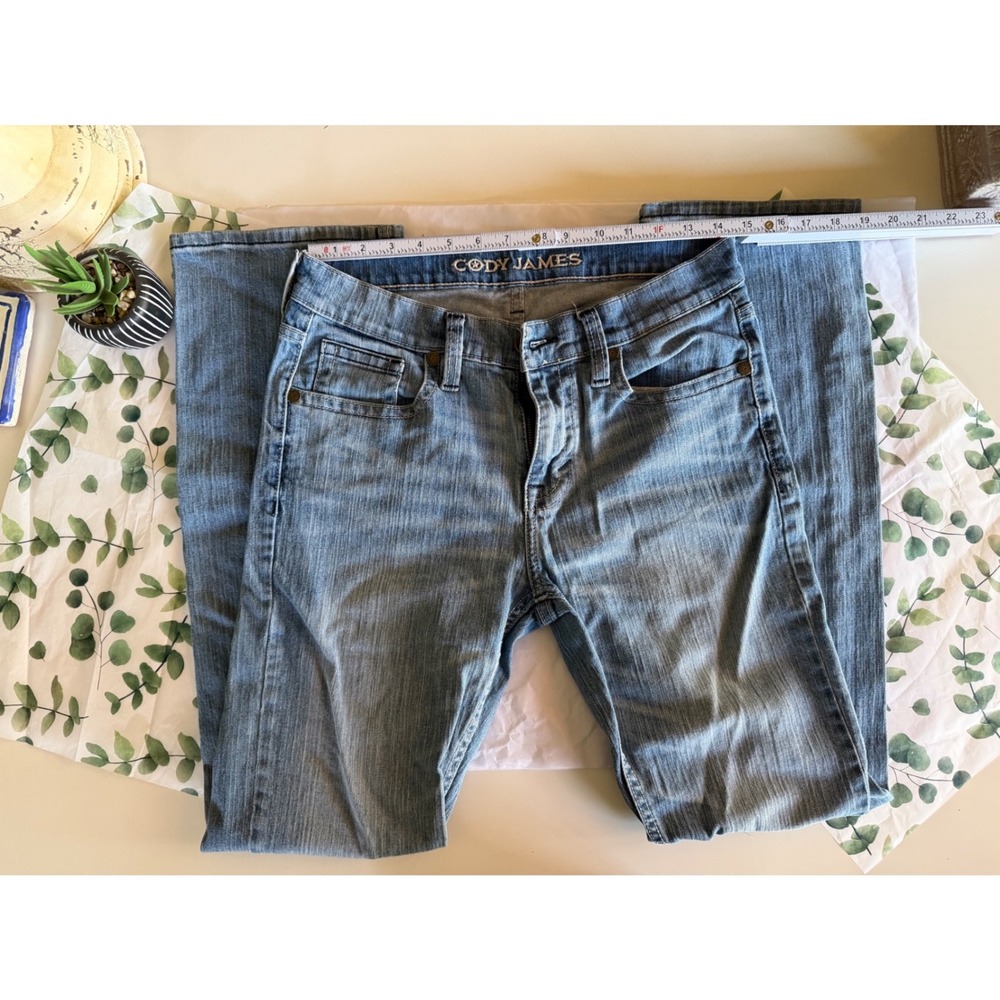 Cody James Mens Medium Wash Straight Leg Western Denim Jeans Blue Size 30x32